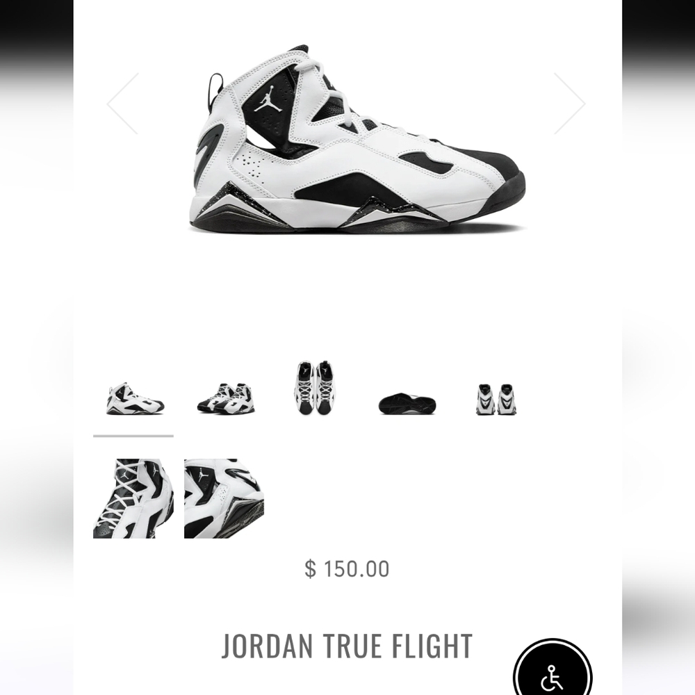 Nike Jordan True Flight Black and White Athletic Shoes
